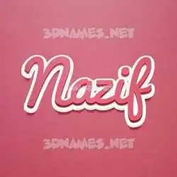nazif in Red Scribble style - 3D name wallpaper