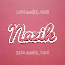 nazik in Red Scribble style - 3D name wallpaper