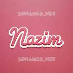 nazim in Red Scribble style - 3D name wallpaper