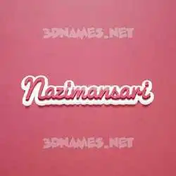nazimansari in Red Scribble style - 3D name wallpaper