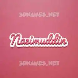 nazimuddin in Red Scribble style - 3D name wallpaper
