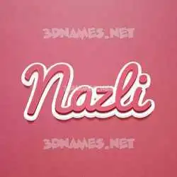 nazli in Red Scribble style - 3D name wallpaper