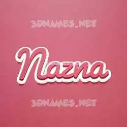 nazna in Red Scribble style - 3D name wallpaper