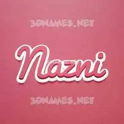 nazni in Red Scribble style - 3D name wallpaper