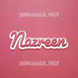 nazreen in Red Scribble style - 3D name wallpaper