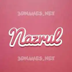 nazrul in Red Scribble style - 3D name wallpaper