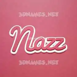 nazz in Red Scribble style - 3D name wallpaper