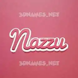 nazzu in Red Scribble style - 3D name wallpaper