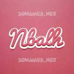 nbalh in Red Scribble style - 3D name wallpaper