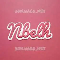 nbelh in Red Scribble style - 3D name wallpaper