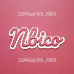 nbico in Red Scribble style - 3D name wallpaper