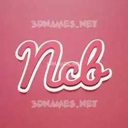 ncb in Red Scribble style - 3D name wallpaper