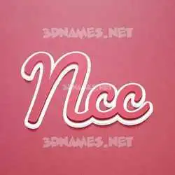 ncc in Red Scribble style - 3D name wallpaper