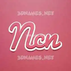 ncn in Red Scribble style - 3D name wallpaper
