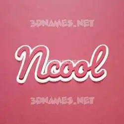 ncool in Red Scribble style - 3D name wallpaper
