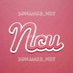 ncu in Red Scribble style - 3D name wallpaper