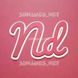 nd in Red Scribble style - 3D name wallpaper