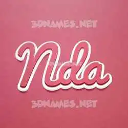 nda in Red Scribble style - 3D name wallpaper