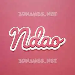 ndao in Red Scribble style - 3D name wallpaper