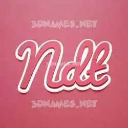 ndt in Red Scribble style - 3D name wallpaper