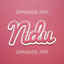 ndu in Red Scribble style - 3D name wallpaper