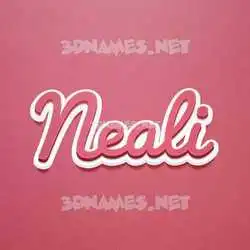 neali in Red Scribble style - 3D name wallpaper
