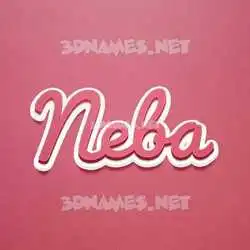 neba in Red Scribble style - 3D name wallpaper