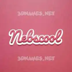 nebscool in Red Scribble style - 3D name wallpaper
