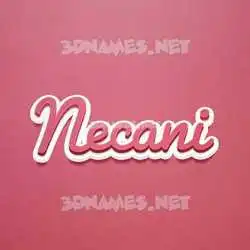 necani in Red Scribble style - 3D name wallpaper