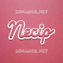 necip in Red Scribble style - 3D name wallpaper