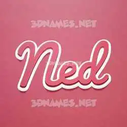 ned in Red Scribble style - 3D name wallpaper