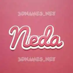 neda in Red Scribble style - 3D name wallpaper