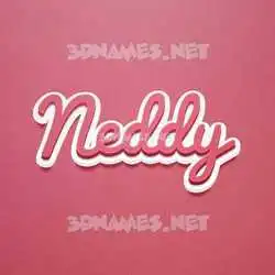 neddy in Red Scribble style - 3D name wallpaper