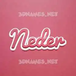 neder in Red Scribble style - 3D name wallpaper