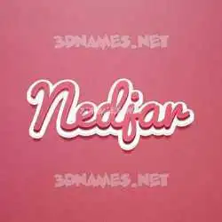 nedjar in Red Scribble style - 3D name wallpaper