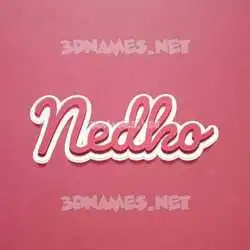 nedko in Red Scribble style - 3D name wallpaper