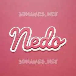 nedo in Red Scribble style - 3D name wallpaper