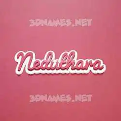 neduthara in Red Scribble style - 3D name wallpaper