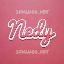 nedy in Red Scribble style - 3D name wallpaper