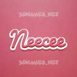 neecee in Red Scribble style - 3D name wallpaper