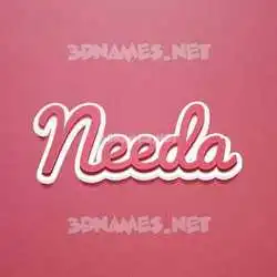 needa in Red Scribble style - 3D name wallpaper