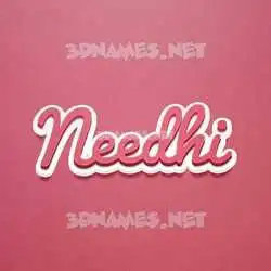 needhi in Red Scribble style - 3D name wallpaper