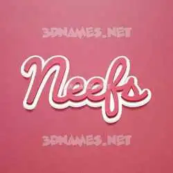 neefs in Red Scribble style - 3D name wallpaper