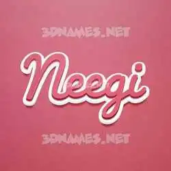 neegi in Red Scribble style - 3D name wallpaper