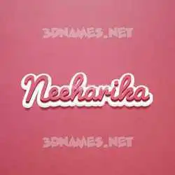 neeharika in Red Scribble style - 3D name wallpaper