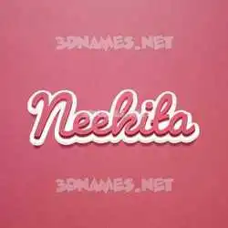 neekita in Red Scribble style - 3D name wallpaper