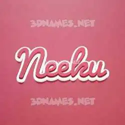 neeku in Red Scribble style - 3D name wallpaper