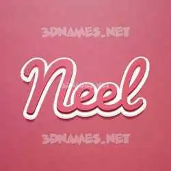 neel in Red Scribble style - 3D name wallpaper