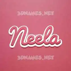 neela in Red Scribble style - 3D name wallpaper