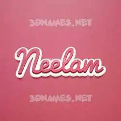 neelam in Red Scribble style - 3D name wallpaper
